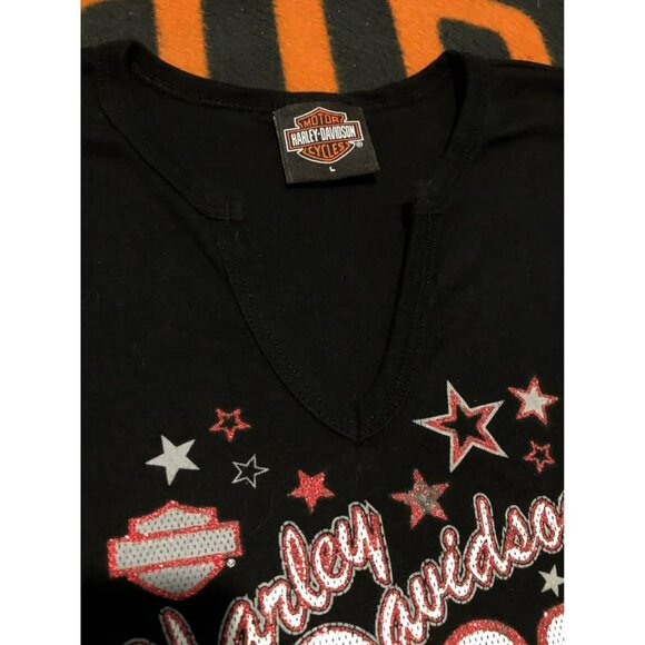 VTG 2003 Harley-Davidson Shirt Large Women, With Glitter CHICAGO, ILLINOIS - Picture 3 of 6